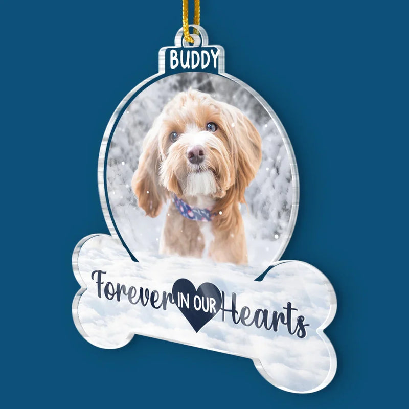 Custom Photo You Left Paw Prints On Our Hearts - Memorial Personalized Custom Ornament - Acrylic Custom Shaped - Sympathy Gift, Christmas Gift For Pet Owners, Pet Lovers