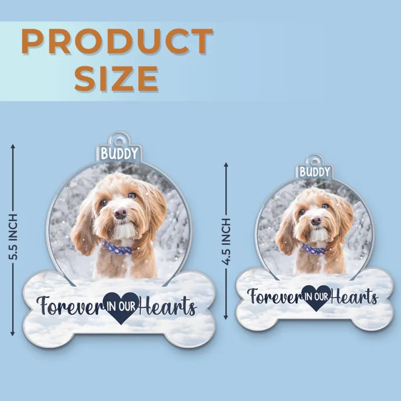 Custom Photo You Left Paw Prints On Our Hearts - Memorial Personalized Custom Ornament - Acrylic Custom Shaped - Sympathy Gift, Christmas Gift For Pet Owners, Pet Lovers