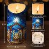In The Nativity Scene, We Find The Heart Of Christmas - Family Personalized Custom LED Candle - Christmas Gift For Family Members