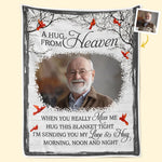 Custom Photo I'll Be Watching Over You From Heaven - Memorial Personalized Custom Blanket - Sympathy Gift, Christmas Gift For Family Members