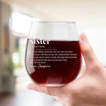 Custom Name Sister Gifts - Personalized Wine Glass