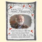 Custom Photo I'll Be Watching Over You From Heaven - Memorial Personalized Custom Blanket - Sympathy Gift, Christmas Gift For Family Members