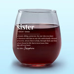 Custom Name Sister Gifts - Personalized Wine Glass