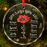 You Are Beautiful Like A Flower - Affirmation Personalized Custom Circle Glass Ornament - Christmas Gift For Yourself