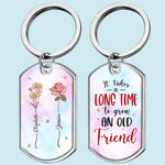 Blossoming Besties Forever - Bestie Personalized Custom Keychain - Gift For Best Friends, BFF, Sisters