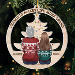 Grandma Always Has Time To Talk And Makes You Feel Special - Family Personalized Custom Ornament - Acrylic Custom Shaped - Christmas Gift For Grandma, Grandkid