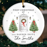 First Christmas At Our Dream House - Family Personalized Custom Ornament - Ceramic Round Shaped - Christmas Gift For Family Members, First Christmas