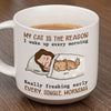 Mes animaux de compagnie sont la raison pour laquelle je me réveille chaque matin - Tasse en céramique imprimée personnalisée pour chien et chat - Cadeau pour les propriétaires d'animaux et les amoureux des animaux