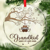 Grandchildren Are The Joy In A Grandma's Heart - Family Personalized Custom Circle Glass Ornament - Christmas Gift For Grandma