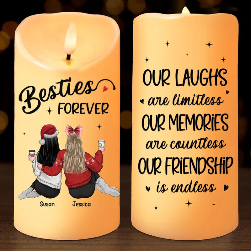 With You It's Always A Good Time - Bestie Personalized Custom LED Candle - Christmas Gift For Best Friends, BFF, Sisters