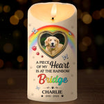 Custom Photo I Wish The Rainbow Bridge Had Visiting Hours - Memorial Personalized Custom LED Candle - Sympathy Gift, Christmas Gift For Dog Lovers, Pet Owners