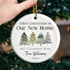 Our New Home - Family Personalized Custom Ornament - Ceramic Round Shaped - Christmas Gift For Family Members, First Christmas
