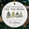 Our New Home - Family Personalized Custom Ornament - Ceramic Round Shaped - Christmas Gift For Family Members, First Christmas