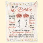Bestie By My Side - Bestie Personalized Custom Blanket - Gift For Best Friends, BFF, Sisters