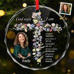 Custom Photo I Believe In Myself - Affirmation Personalized Custom Circle Glass Ornament - Christmas Gift For Yourself