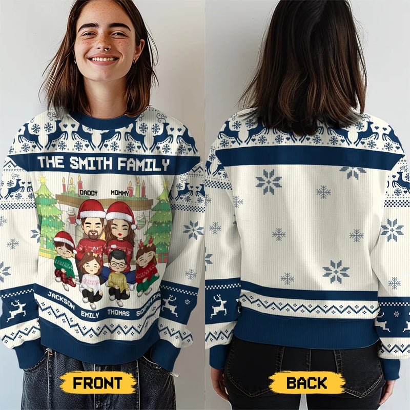 From Home To Home - Family Personalized Custom Ugly Sweatshirt - Unisex Wool Jumper - Christmas Gift For Family Members