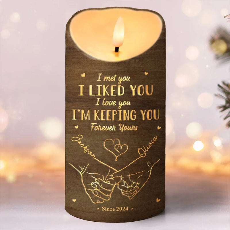 With You, I’m Never Lost - Couple Personalized Custom LED Candle - Christmas Gift For Husband Wife, Anniversary