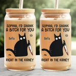 Custom Name Funny Cat Lover Gifts - Personalized Glass Cup