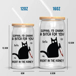 Custom Name Funny Cat Lover Gifts - Personalized Glass Cup