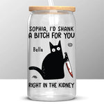 Custom Name Funny Cat Lover Gifts - Personalized Glass Cup