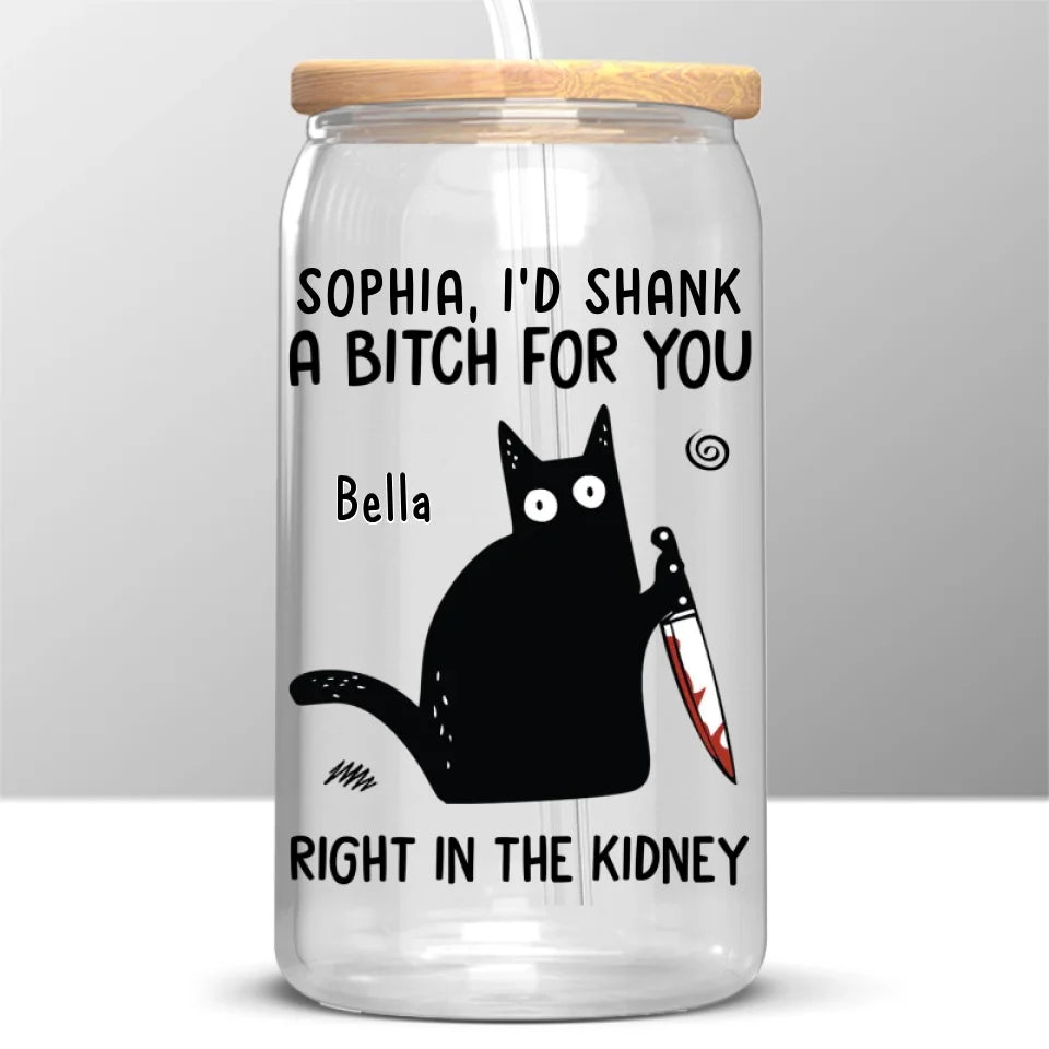 Sip Coffee, Share Laughs, Support Each Other - Friend Personalized Custom Glass Cup, Iced Coffee Cup - Christmas Gift For Best Friends, Sisters, Family Members, Coworkers