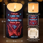 One Touch, Infinite Feelings - Couple Personalized Custom LED Candle - Christmas Gift For Couple, Husband, Wife