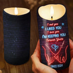 One Touch, Infinite Feelings - Couple Personalized Custom LED Candle - Christmas Gift For Couple, Husband, Wife