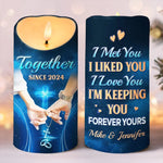 I'm Keeping You Forever Yours - Couple Personalized Custom LED Candle - Christmas Gift For Husband Wife, Anniversary