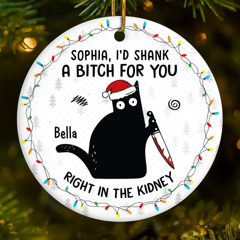 Friends Offer Free Therapy - Friend Personalized Custom Ornament - Ceramic Round Shaped - Christmas Gift For Best Friends, Sisters, Family Members, Coworkers
