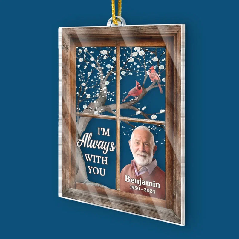 Custom Photo Your Love Lives On In Our Hearts - Memorial Personalized Custom Ornament - Acrylic Custom Shaped - Sympathy Gift, Christmas Gift For Family