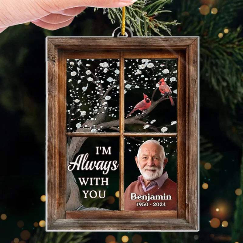 Custom Photo Your Love Lives On In Our Hearts - Memorial Personalized Custom Ornament - Acrylic Custom Shaped - Sympathy Gift, Christmas Gift For Family