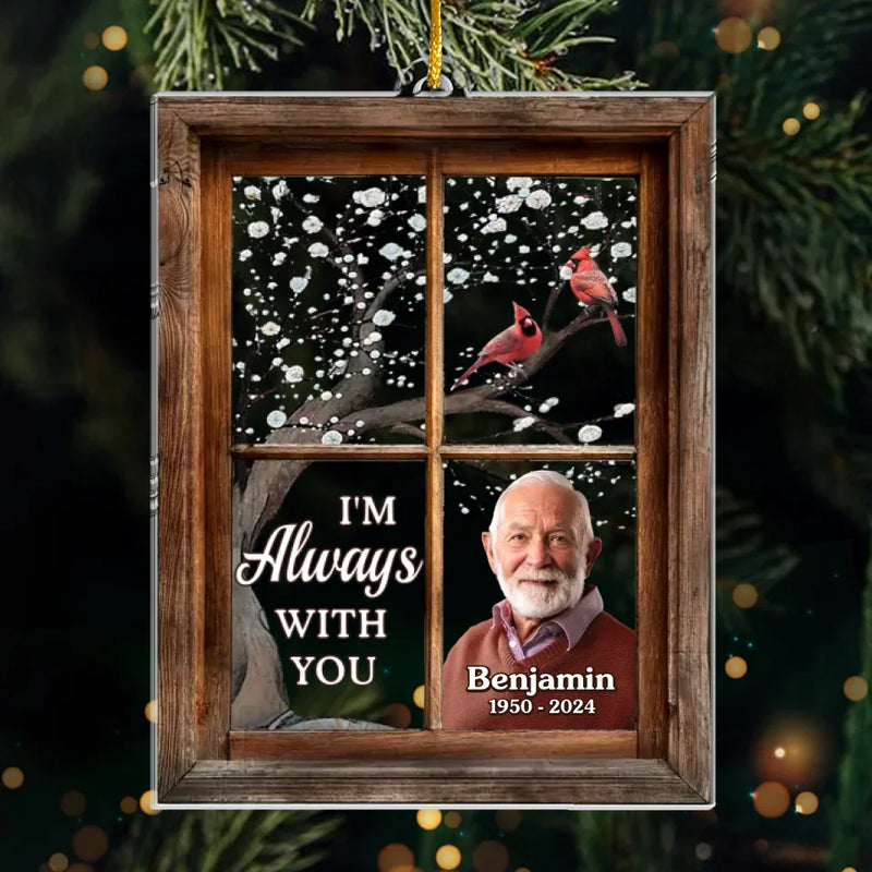 Custom Photo Your Love Lives On In Our Hearts - Memorial Personalized Custom Ornament - Acrylic Custom Shaped - Sympathy Gift, Christmas Gift For Family