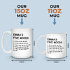 My Five Moods - Friend Personalized Custom Mug - Christmas Gift, Retirement Gift For Best Friends, Coworkers, Work Friends, Colleagues