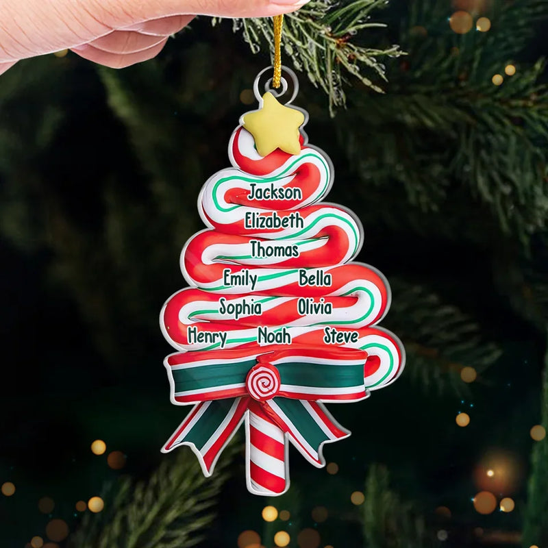 Candy And Christmas Cheer Bring Families Near - Family Personalized Custom Ornament - Acrylic Custom Shaped - Christmas Gift For Family Members