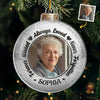 Custom Photo In Our Hearts, Their Love Blossoms Still - Memorial Personalized Custom Ornament - Acrylic Custom Shaped - Sympathy Gift, Christmas Gift For Family Members