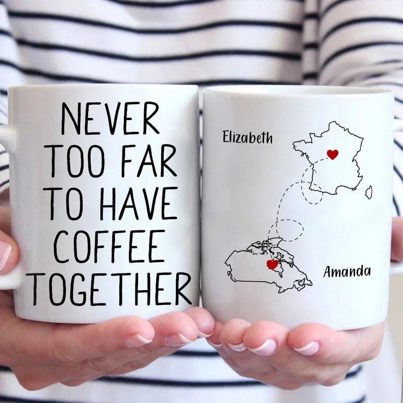 Miles Can’t Break The Bond We Share - Bestie Personalized Custom Mug - Christmas Gift For Best Friends, BFF, Sisters