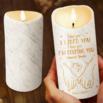 Two Hearts, One Grip - Couple Personalized Custom LED Candle - Christmas Gift For Husband Wife, Anniversary