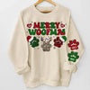 Meowy Catmas - Dog & Cat Personalized Custom Unisex Sweatshirt With Design On Sleeve - Christmas Gift For Pet Owners, Pet Lovers