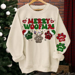 Meowy Catmas - Dog & Cat Personalized Custom Unisex Sweatshirt With Design On Sleeve - Christmas Gift For Pet Owners, Pet Lovers