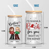 I Love My Crazy Best Friends - Bestie Personalized Custom Glass Cup, Iced Coffee Cup - Christmas Gift For Best Friends, BFF, Sisters