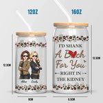 Friends Don’t Let You Do Silly Things Alone - Bestie Personalized Custom Glass Cup, Iced Coffee Cup - Christmas Gift For Best Friends, BFF, Sisters