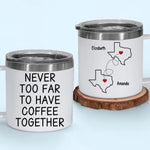 Custom Name Long Distance Coffee Gifts - Personalized 14 Oz Tumbler With Handle