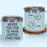 Custom Name Long Distance Coffee Gifts - Personalized 14 Oz Tumbler With Handle