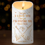 Two Hearts, One Grip - Couple Personalized Custom LED Candle - Christmas Gift For Husband Wife, Anniversary