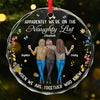 You Make My World Brighter - Bestie Personalized Custom Circle Glass Ornament - Christmas Gift For Best Friends, BFF, Sisters