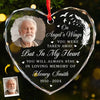 Custom Photo Taken By The Angels But In My Heart, You’ll Stay Always - Memorial Personalized Custom Heart Glass Ornament - Sympathy Gift, Christmas Gift For Family Members