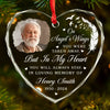 Custom Photo Taken By The Angels But In My Heart, You’ll Stay Always - Memorial Personalized Custom Heart Glass Ornament - Sympathy Gift, Christmas Gift For Family Members