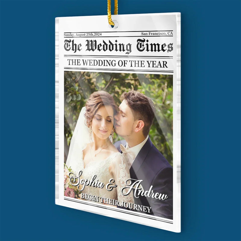 Custom Photo The Wedding Of The Year - Couple Personalized Custom Ornament - Acrylic Custom Shaped - Christmas Gift For Husband Wife, Anniversary, First Christmas