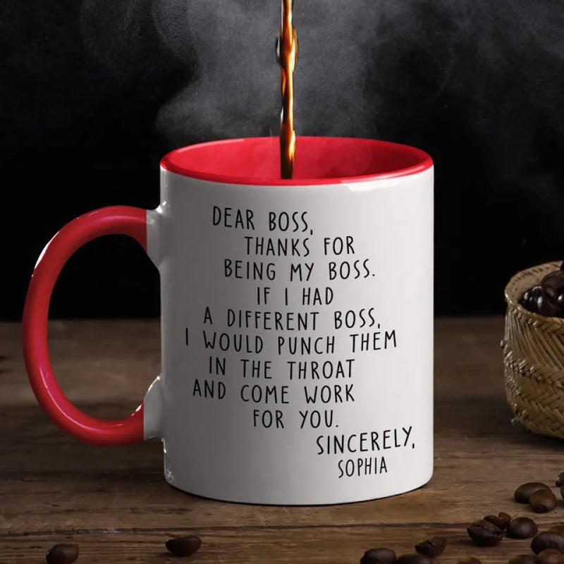 Work Hard, Laugh Harder - Coworker Personalized Custom Accent Mug - Christmas Gift For Coworkers, Work Friends, Colleagues