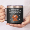 Everything Tastes Better With Our Hair In It - Dog Personalized Custom 14oz Stainless Steel Tumbler With Handle - Christmas Gift For Pet Owners, Pet Lovers